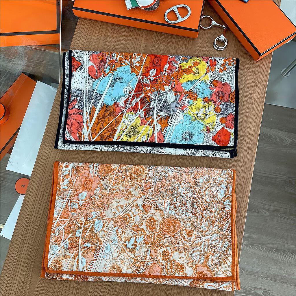 Herringbone Velvet Scarf: Winter, Versatile, Thickened, Hand-Rolled Edges, Small & Long