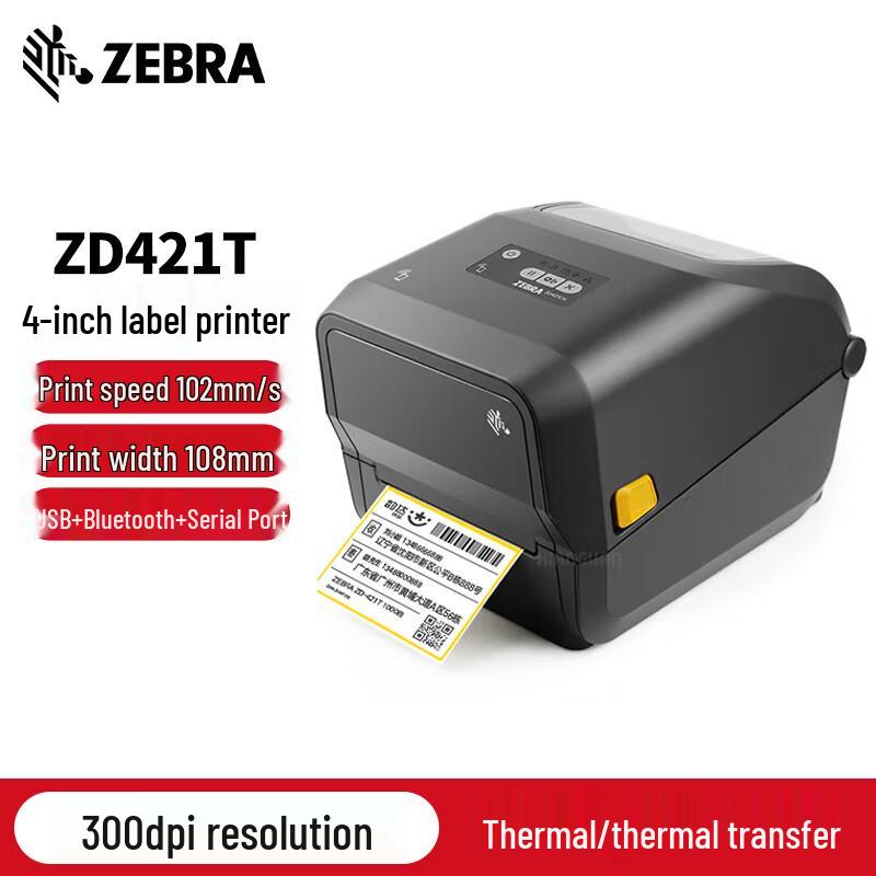 Zebra ZD421T Thermal Transfer Barcode Label Printer