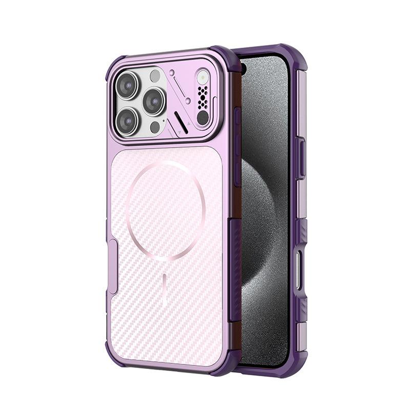 Applicable to Apple iPhone11promax Shield Carbon Fiber Pattern Magnetic Mobile Phone Case Apple 11 Magnetic Mobile Phone Case
