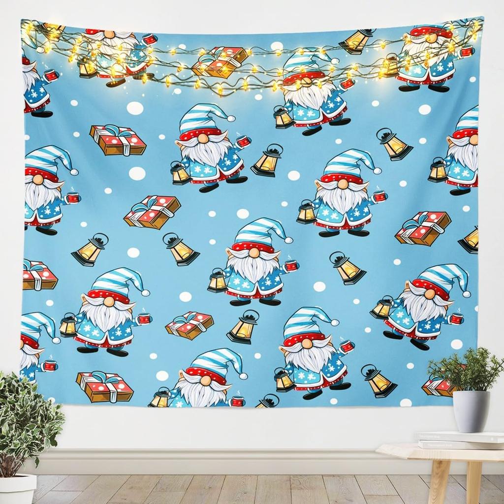 Vintage Merry Christmas Tapestry Santa Claus Tapestry Wall Hanging for Kids Boys Girls Christmas Deer Elk Wall Tapestry Xmas
