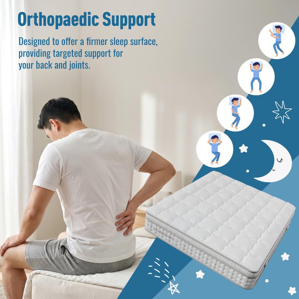 7-Zonen Taschenfederkernmatratze 140x200 cm H3, 25cm Hoch Kaltschaum Hybridmatratze, Ergonomische Körperanpassung & Atmungsaktiv, OEKO-TEX, Komfort Doppelbett