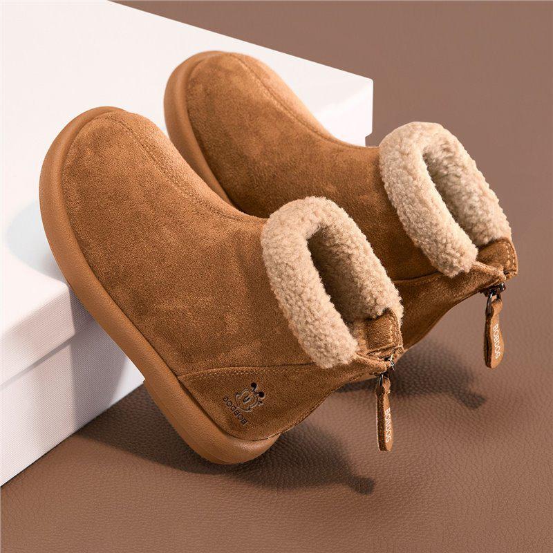 Girls' Martin Ankle Boots - Stylish, Velvet-Lined Leather for Autumn/Winter 2025