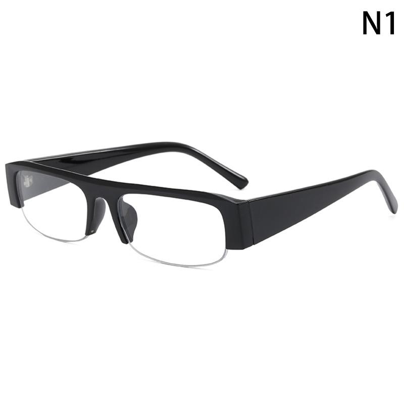 Small Rectangle Women Sunglasses Vintage Clear Lens Men Half Frame Eyewear Shades Uv400
