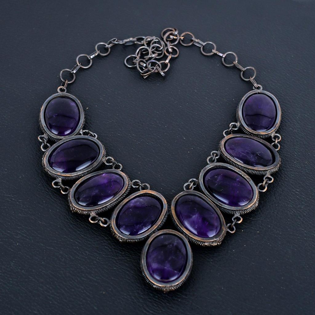 Amethyst Necklace, 999 Copper Wire Wrapped Gemstone Jewelry, Handmade Necklace Amazing Jewelry, Gift For Her