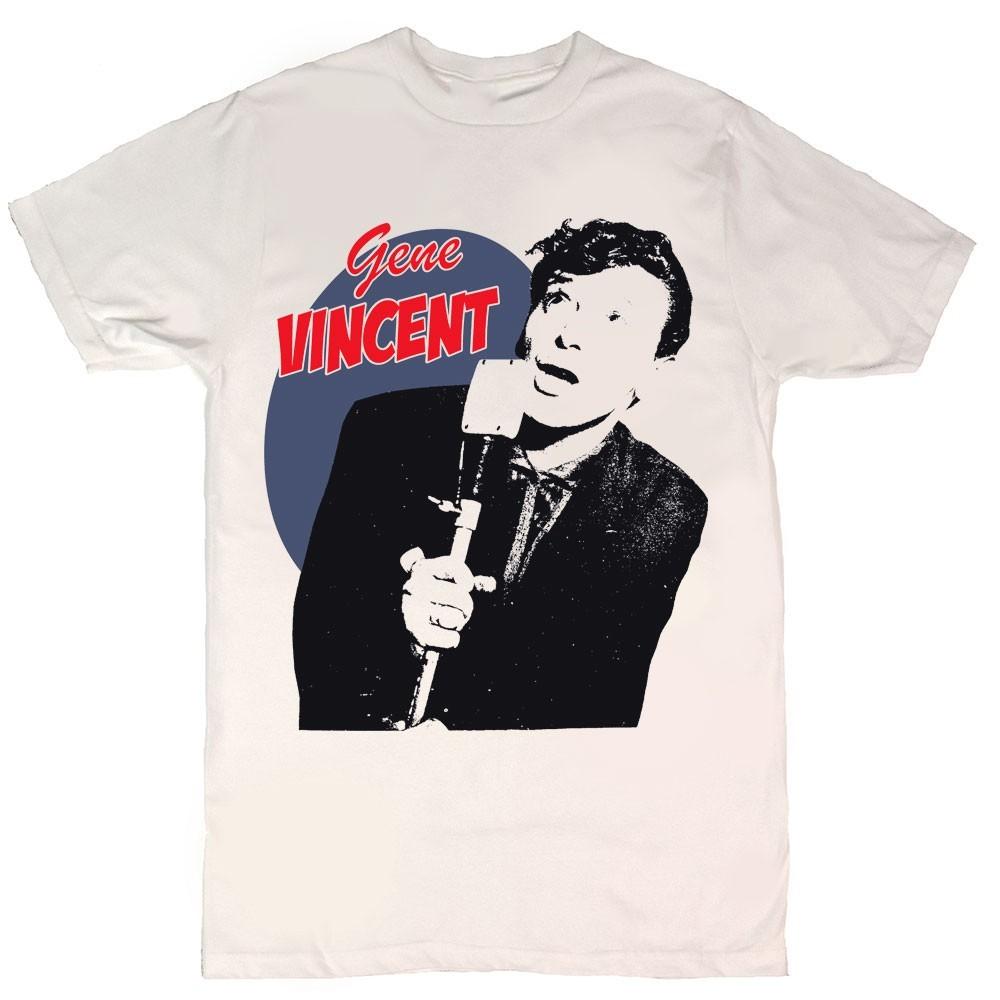 Gene Vincent Live In Tour Heavy Cotton White T Shirt UR548 S