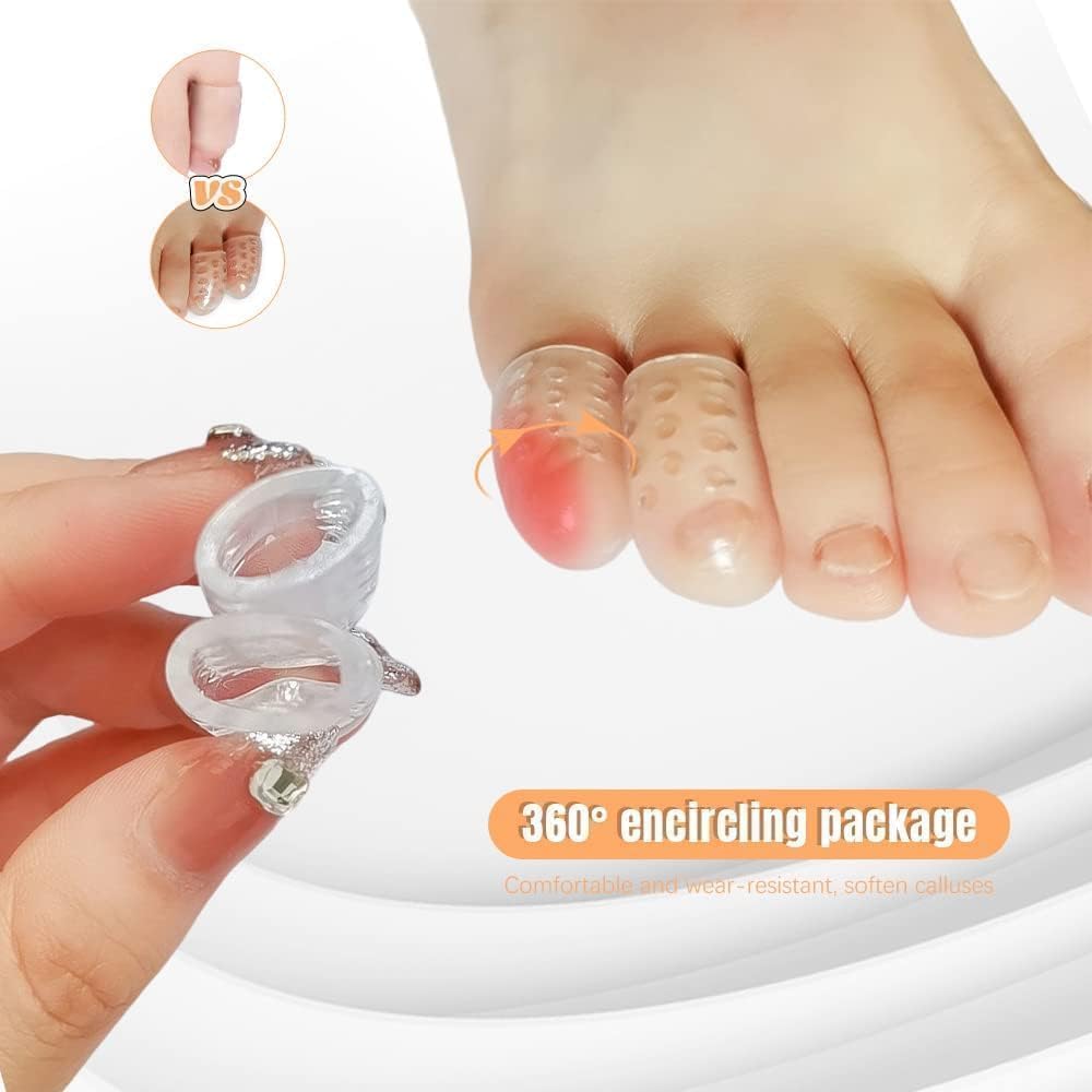 20Pcs Silicone Toe Protectors, Gel Anti-Friction Toe Protector Breathable Toe Caps Guards for Men Women, Soft Clear Little Cover
