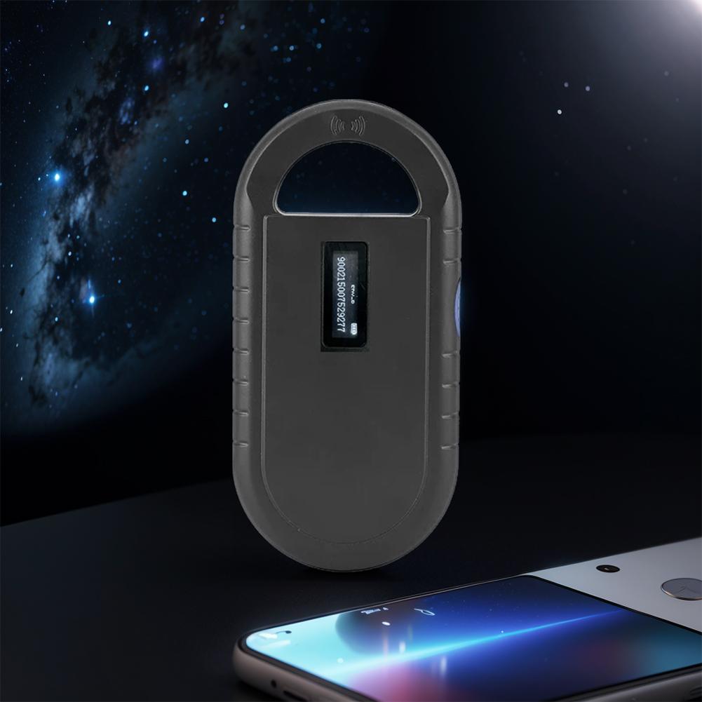 Husdjurschip-ID-skanner Uppladdningsbar Chip-transponder Handhållen med Stabil OLED-display för ISO 11784/11785 FDX-B och ID64 RFID EMID