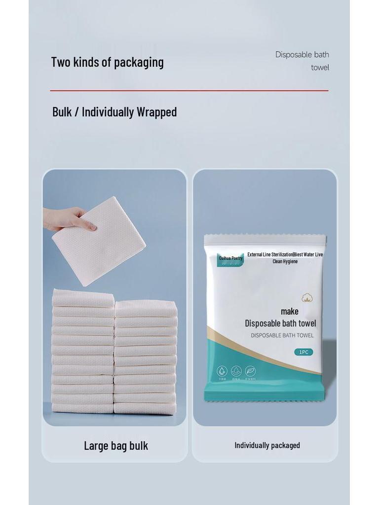 Extra Thick Disposable Bath Towels - 100 Individually Packaged for Adults
