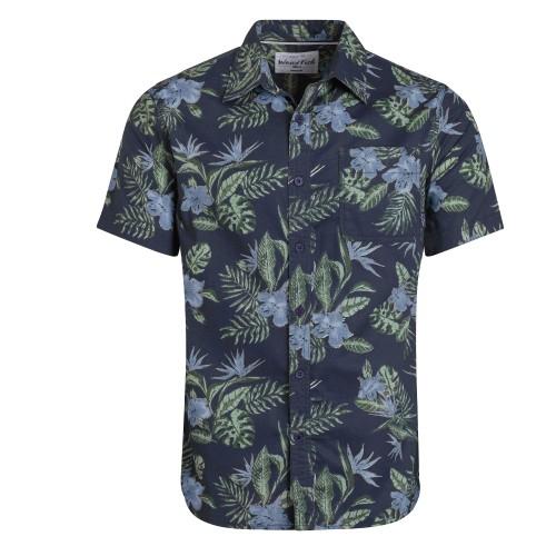 Weird Fish Mens Faraway Leafy Floral Organic Cotton Shirt