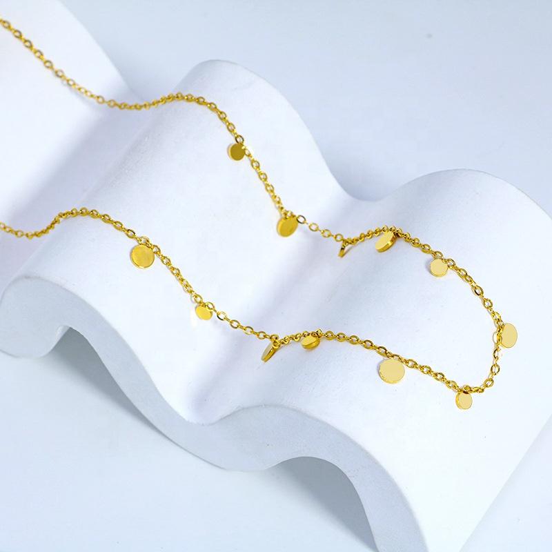 Stainless Steel Fashion Necklaces Small Circular Necklace Elegant Necklace Collarbone Chain Versatile Accessory for Women