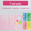 Elementary Students' Multifunctional Ruler Set: Includes Straight, Template, Circle, Hollow, and Variable Kaleidoscope Rulers