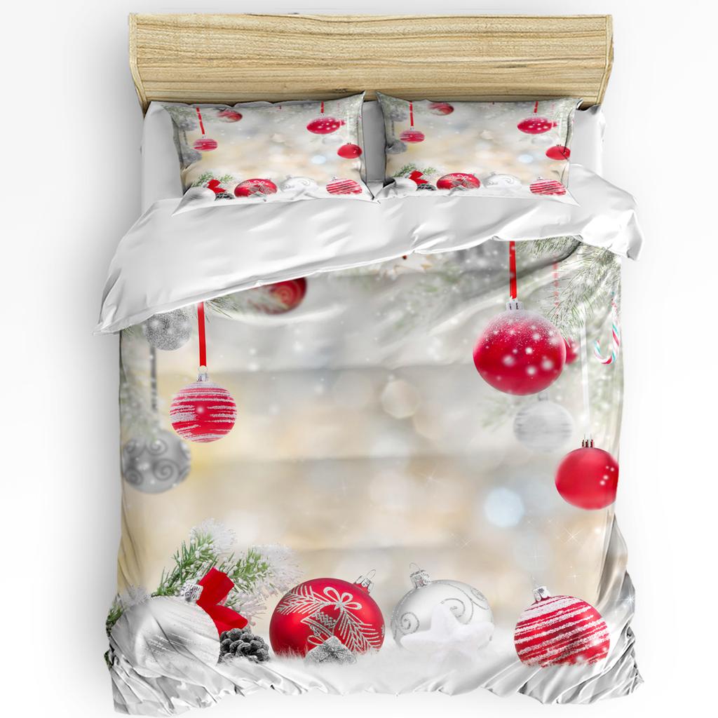 Christmas City Happy New Year Duvet Cover Bed Bedding Set Home Textile Quilt Cover Pillowcases Bedroom Bedding Set No Sheet