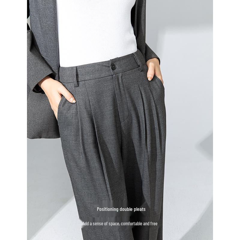 Xin Ge Spring 2025 TR Wool Suit: V-Neck Jacket & Wide-Leg Pants