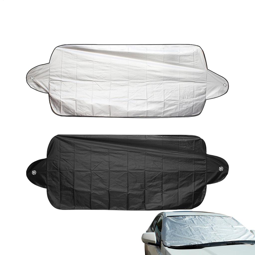 Winter Car Windshield Snow Shield Outdoor Windproof Car Sunshade Frost Cover Silver-coated Fabric Windshield Snow Guard Cover