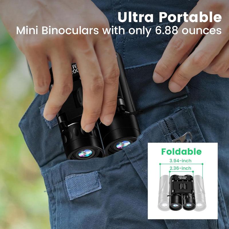 Fernglas-Teleskop, Mini, tragbar, Zoom, Hd, zusammenklappbar, große Reichweite, 50000 m, Nachtsicht für Outdoor-Camping-Konzerte