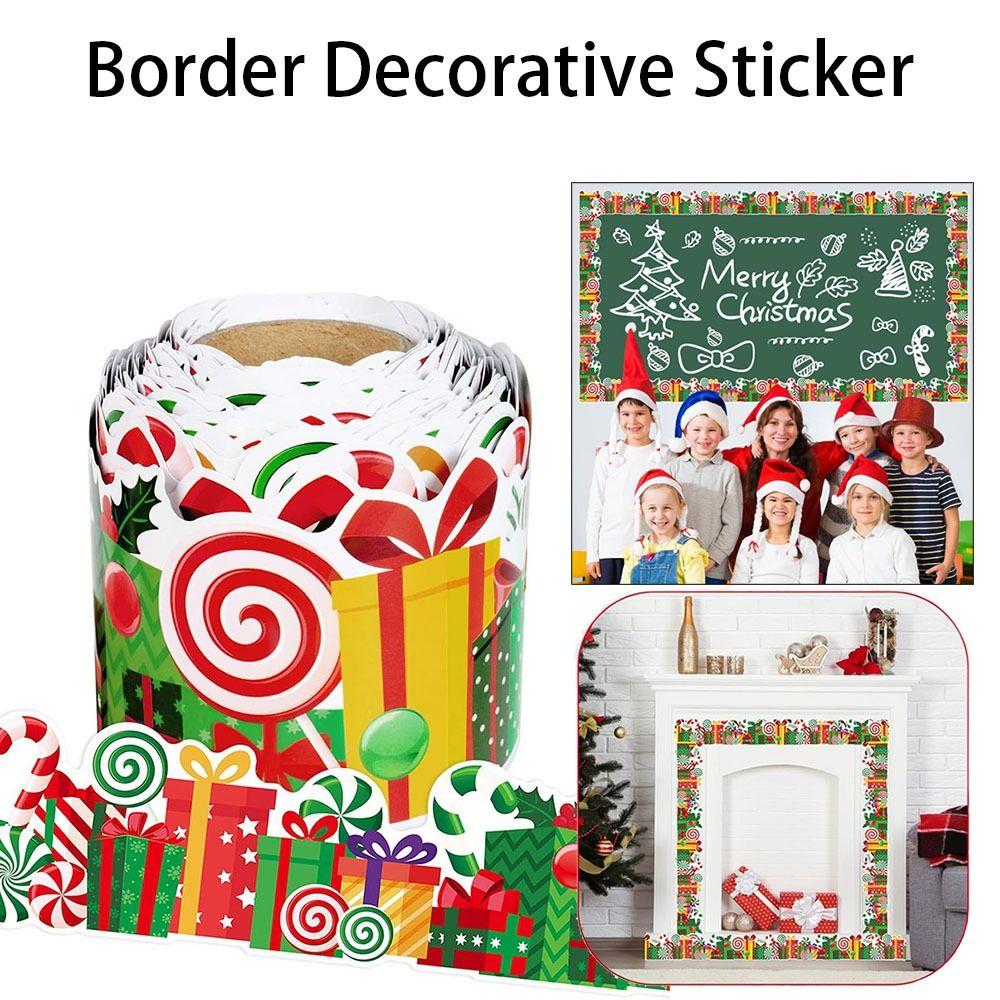 Self-Adhesive Border Decorative Sticker Christmas Tree Chalkboard Board Border  Chalkboard