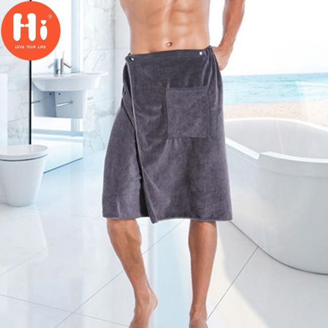 

Фас на мужские носимые банные полотенца из волшебного микрофибры с карманами, мягкие пляжные банные полотенца для плавания серый