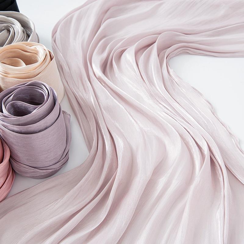 

Однотонный платок на голову шелковый шарф тонкий большой вязаный дорожный солнцезащитный шаль льняной дышащий универсальный шарф-шаль Above 175cm