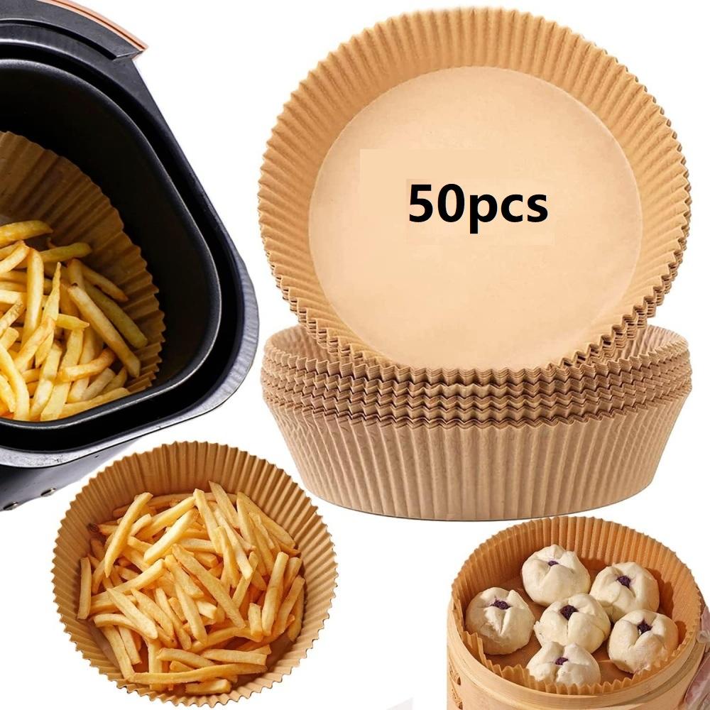 50pcs Air Fryer Paper Bowl Liner Baking Liner Paper Non-stick Oven for Air Fryer Heavy Duty Parchment