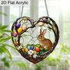 Acrylic Heart-Shaped Easter Bunny Suncatcher Stained Glass Effect Window Hanging Ornament Easter Lover Gifts