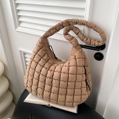 Spring and Summer Lightweight Large-capacity Bubble Bag Women's New High-end Diamond Pleated Shoulder Messenger Bag