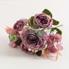 2 Paquetes de 12 Cabezas de Rosas Peonías Artificiales, Ramo Floral de Tela Vintage, Rosas Falsas de Plástico para Decoración del Hogar y Bodas, Ramo de Novia, Día de San Valentín