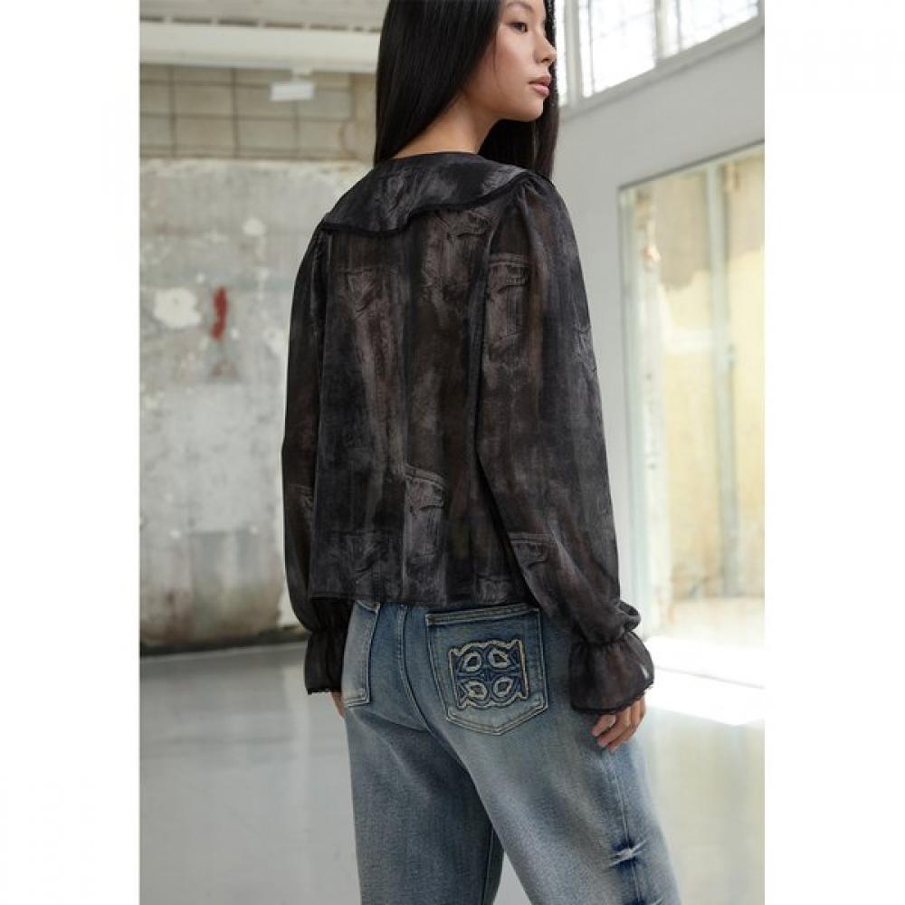 Egoist Ruffle Lace Up Blouse  Er3obl01 