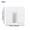 1Pc White Punch Free Wall Mount Phone Plug Holder Mobile Phone Charging Stand Air Conditioner TV Remote Control Storage Box