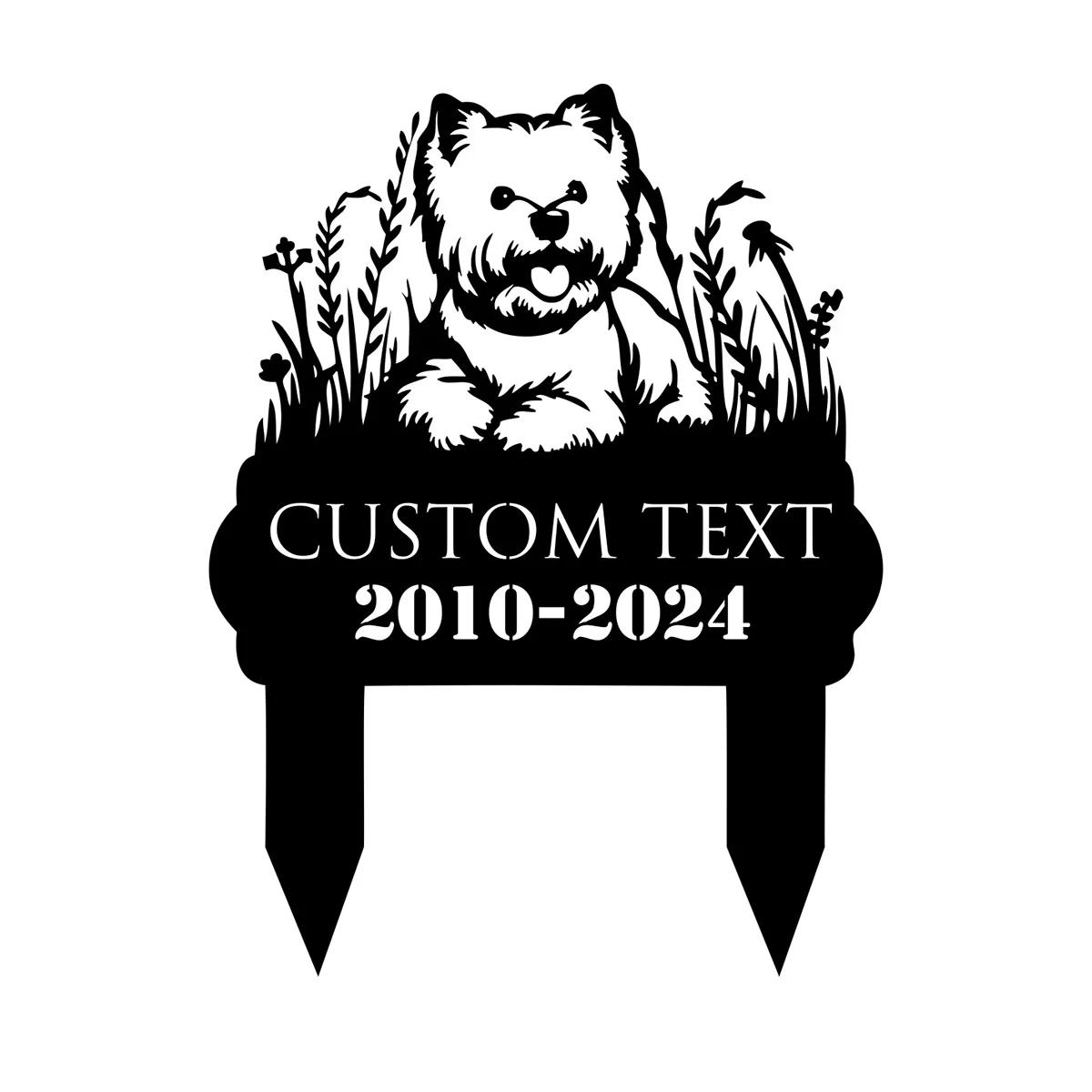

Custom Westie Dog Memorial Garden Stake, Metal Pet Grave Marker, Outdoor Dog Yard Art чёрный