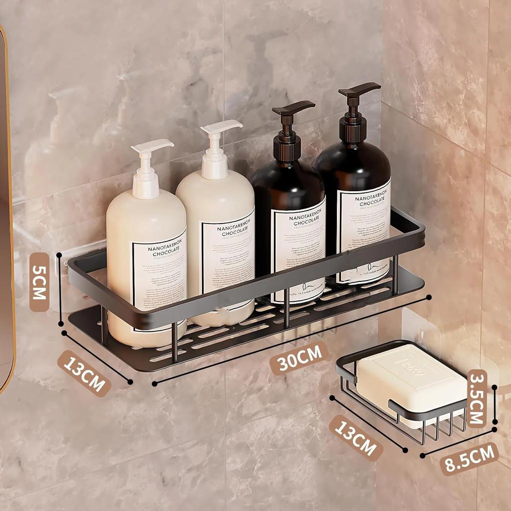 Selbstklebendes Duschregal Rostfreie Organizer Große Kapazität Keine Bohren Regale für Badezimmeraufbewahrung Wohnkultur