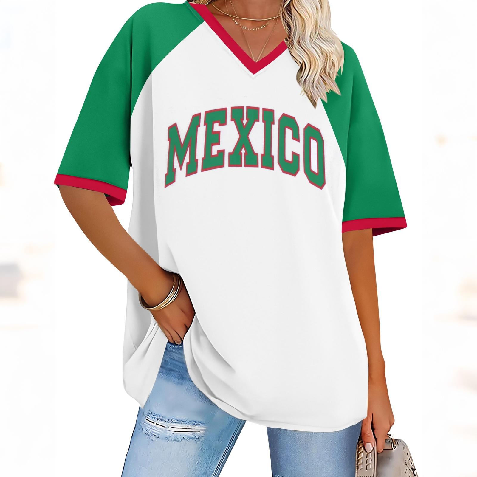 

Women s Casual Short Sleeve V Neck T Shirt with Letter Print Relaxed Fit Lightweight Summer Top for Vacation and Everyday Wear S білий