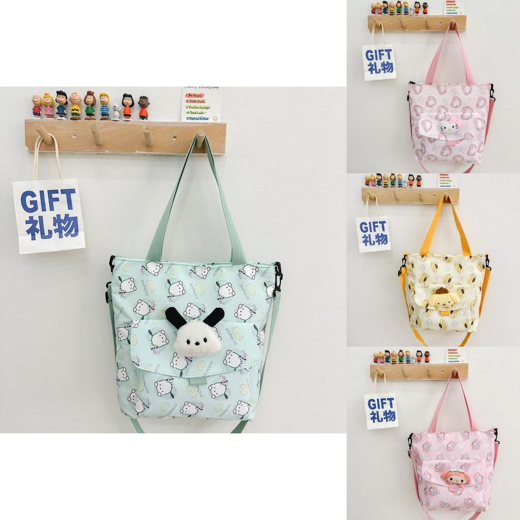 My Melody Nylon Crossbody Bag Lightweight Waterproof Tote For Kids Daily Use**
