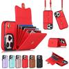 Wallet Case Diagonal Strap With Bracket Leather Cover For iPhone 17 16 15 Plus 14 Pro 13 Mini 12 Pro Max 11 Pro Max SE 2020 XS XR 8 7