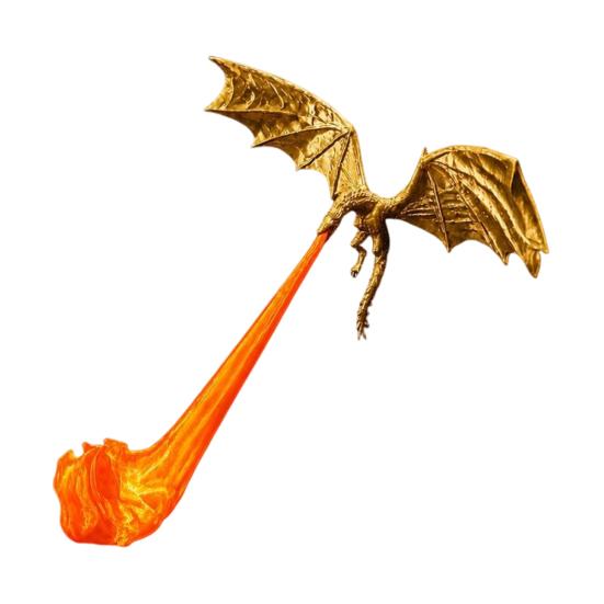 Fantasy Ornament for Bookshelves Dragon Bookshelf Nook Light, 3D Printed Fire-Breathing Shelf Decor with Flame Decorative Bookends Study Base,