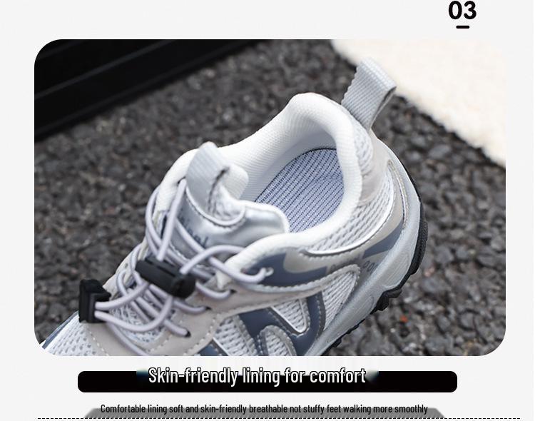Kids' 2026 Spring/Autumn Stylish Mesh Sneakers for Boys and Girls - Lightweight, Breathable, Trendy Hiking Shoes for All Activities