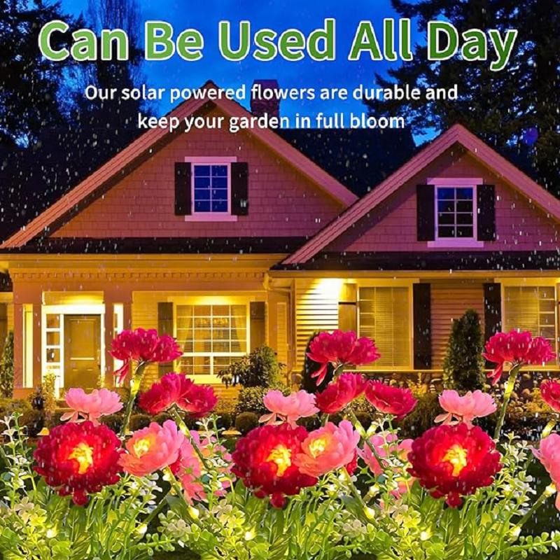 Solarne Lampki LED Lotos Śnieżny Lampa Trawnikowa IP65 Wodoodporna Zewnętrzna Do Dekoracji Podwórka Patio Ogrodu Kwiatowa Lampa Świąteczna