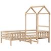 Solid Wood Bed with Canopy 75x190 Cm Pine