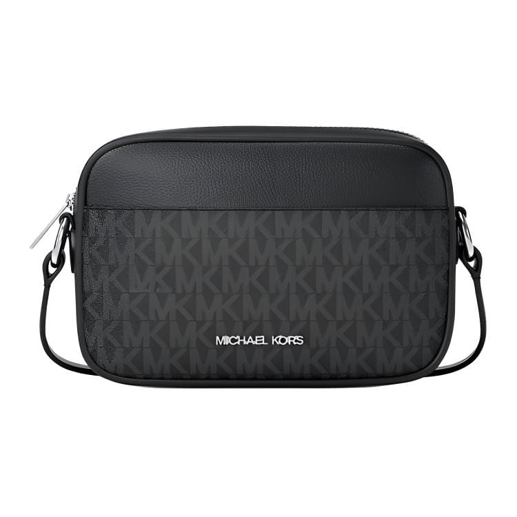 Michael Kors Jet Set Travel Coated Canvas Camera Bag Crossbody Bag Small Women's Black 35S6STVC1B-BLACK