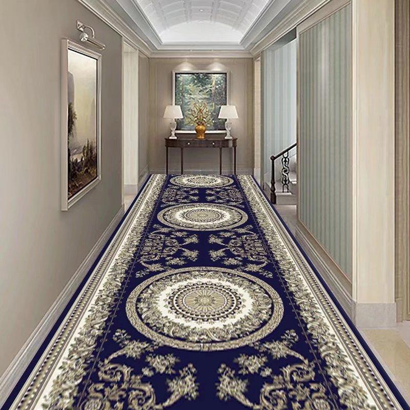 Retro European Long Corridor Carpet Runner Washable Strip Rug for Home Hotel Hallway Decor Villa Stairway Floor Mats