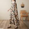 Dimanaf 2025 Summer Dress New Printing Casual Loose Floral Women Vintage Plus Size Dress O-Neck Dress Maxi