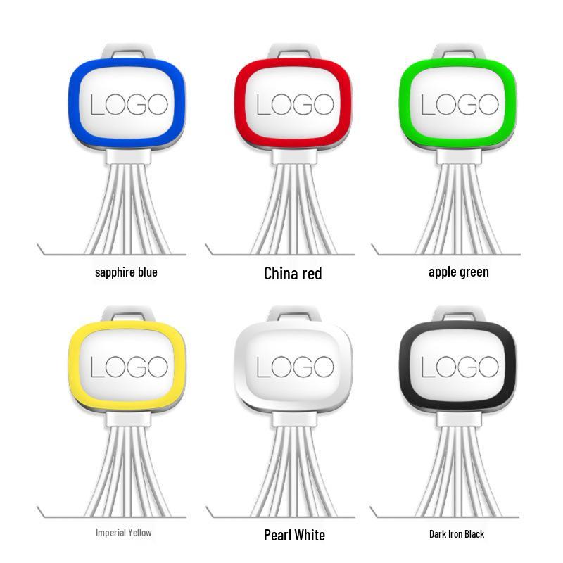 Luminous 3-in-1 Keychain Data Cable for Android & Type-C