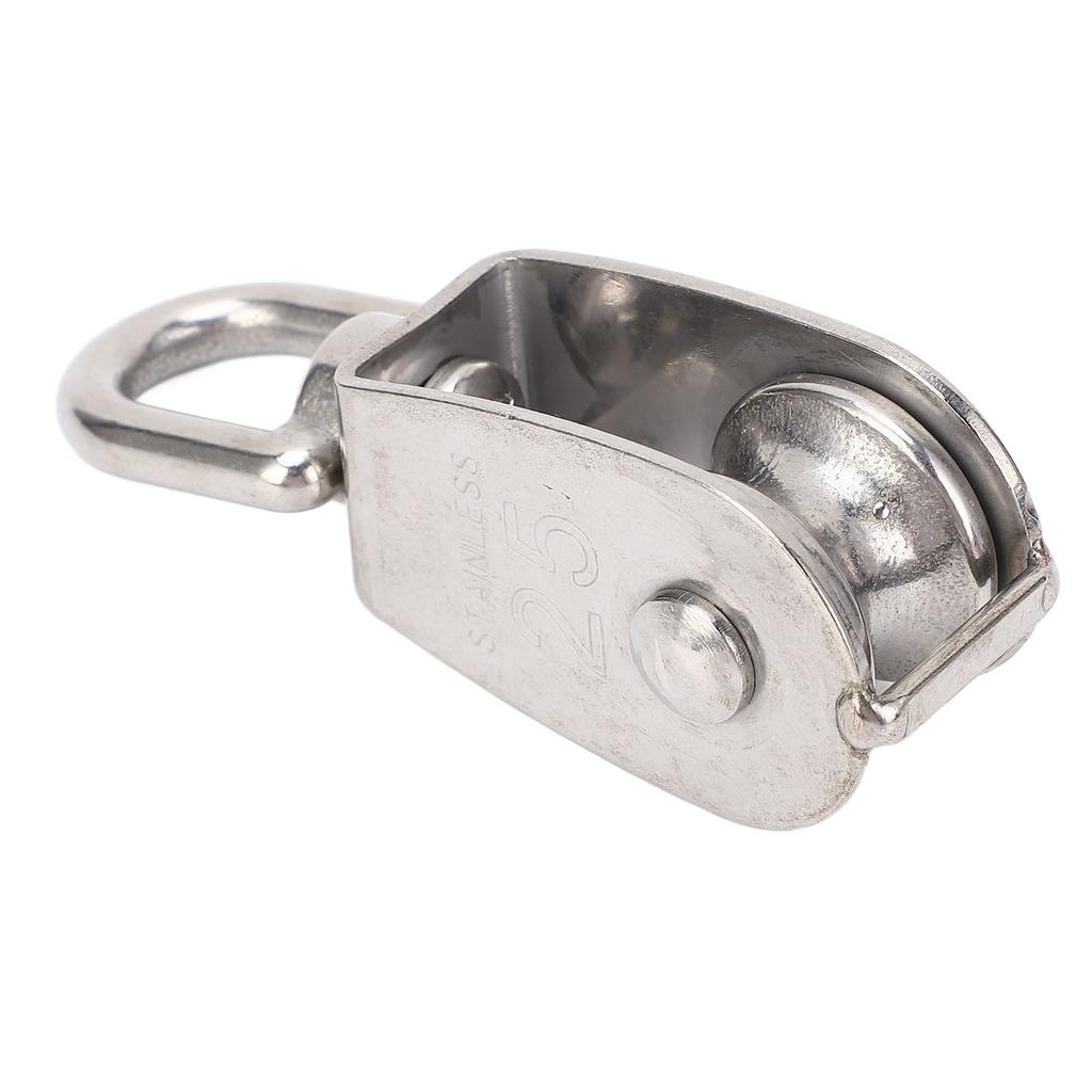 Marine Pulley Stainless Steel Lifting Single Pulley Block Wire Rope Hanging Towing Wheel for Sailboa