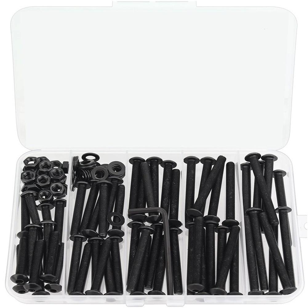 

10.9 Grade M5 Black Socket Cap Screws 105pcs Complete Hardware Kit with Nuts Washers for Machinery Maintenance China Mainland