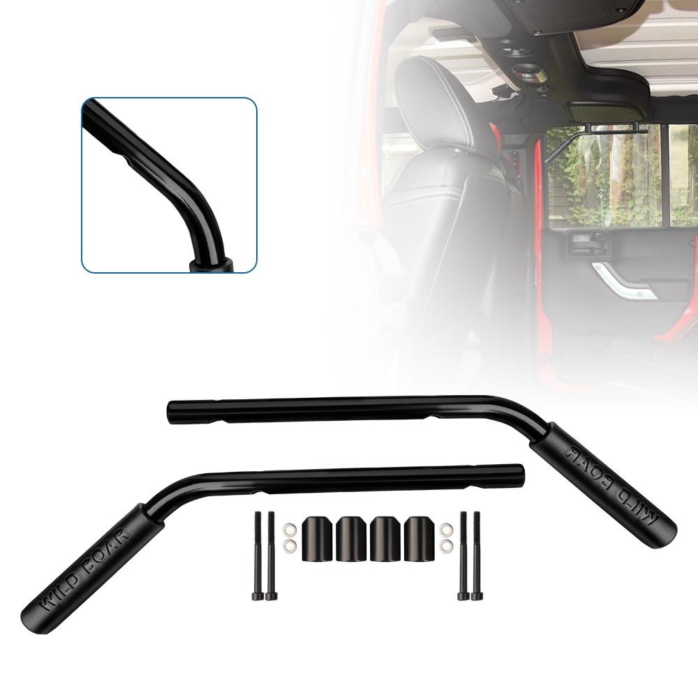 Front Grab Bar Grab Handles Black Textured Car Rear Grab Handles Grab Bars for 2007-2018 Jeep Wrangler JK JKU Accessories Rear Handle Black