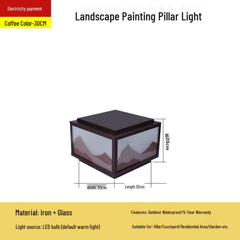 Modern Solar LED Pillar Light for Garden, Courtyard, or Hotel