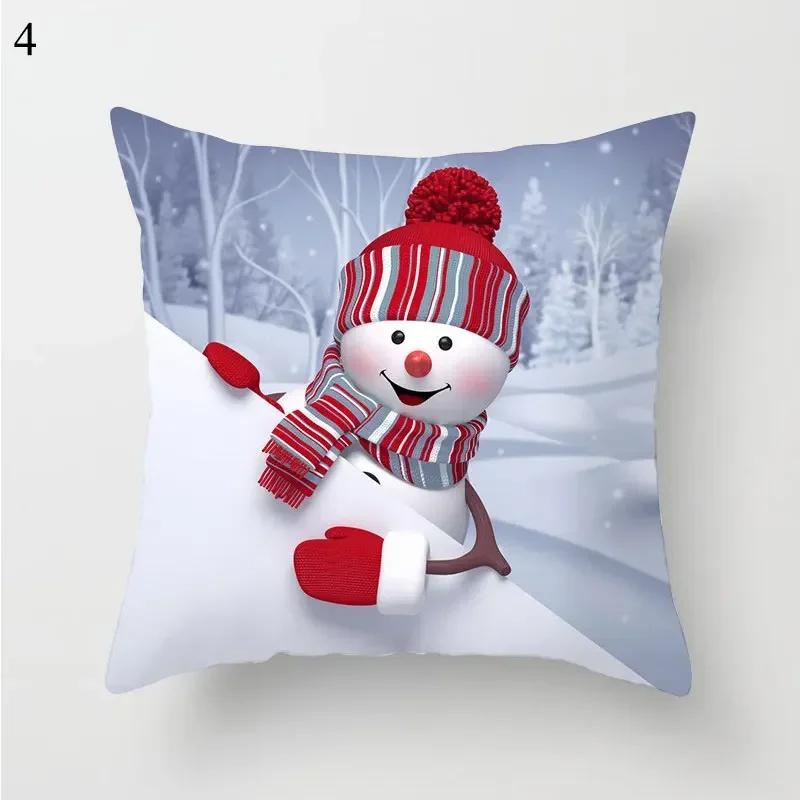 45*45cm Decorative Cushion Cover Christmas Santa Claus Pillow Cover Christmas Decoration Pillowcase Cushions For Sofa Home Gifts