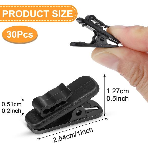 30 Pack Clips for Earphone Wire, Headphone Clip Headset Cable Clips Headphone Mount Cable Clothing Clip Shirt Clips for Earphone/Microphone Cord