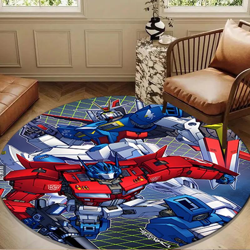 Robotic Warrior Design Round Rug for Livingroom,Bedroom, Palyroom, Chair Rug, Area rug, Circle Carpet, Large Size Fan Christmas gift