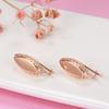 Cercei la modă lucioși tip picătură pentru femei Rose Gold Simpli țesuți Rombo Earrings Bijuterii Etnice pentru Mireasă Nuntă