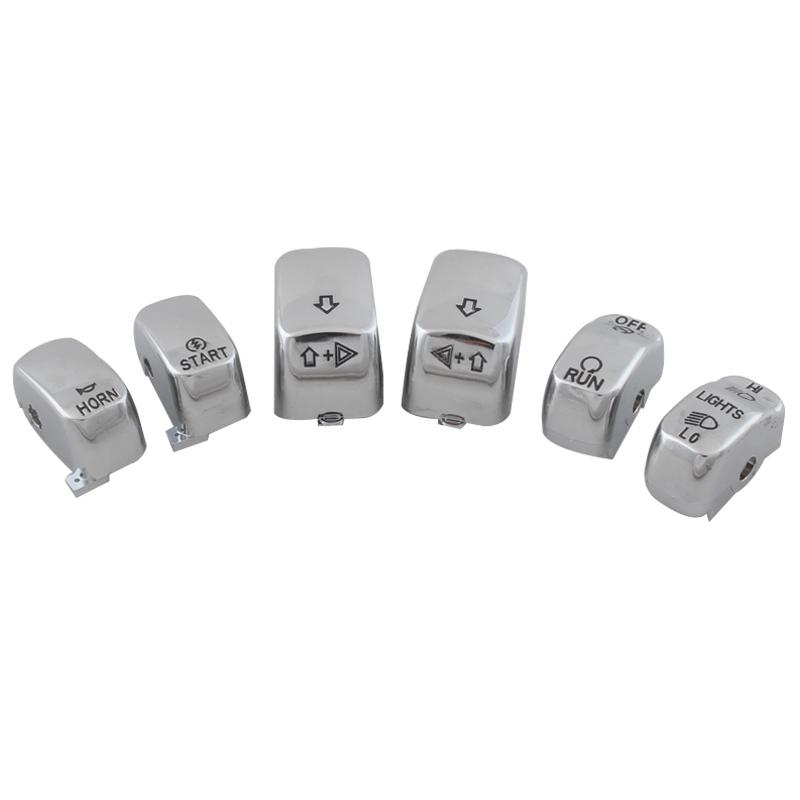 Motorcycle Handlebar Control Accessories Chrome Switch Caps Button Cover For Harley Sportster XL Dyna Softail Fat Boy VRSC
